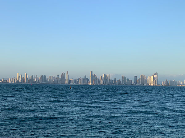 View of Panama City from boat